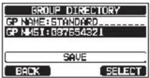 Standard Horizon Explorer GX1850 - Numéro MMSI de groupe: - 5