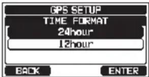 Standard Horizon Explorer GX1850 - Réglage du format de l'heure - 3
