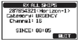 Standard Horizon Explorer GX1850 - Réception d'un appel à tous les navires - 5