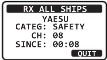 Standard Horizon Eclipse GX1400G - Réception d'un appel à tous les navires - 2
