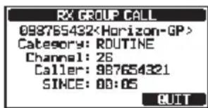 Standard Horizon Explorer GX1800 - Réception d'un appel de groupe - 3