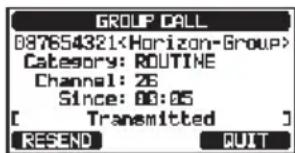 Standard Horizon Explorer GX1800 - Transmission d'un appel de groupe - 6