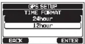 Standard Horizon Explorer GX1800 - Réglage du format de l'heure - 3