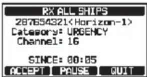 Standard Horizon Explorer GX1800 - Réception d'un appel à tous les navires - 2