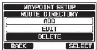 Standard Horizon Explorer GX1800 - Suppression d'une route - 1