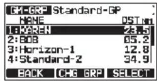 Standard Horizon Explorer GX1800 - Demarrage de la navigation vers un membre du groupe - 2