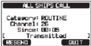 Standard Horizon Explorer GX1800 - Transmission d'un appel à tous les navires - 6