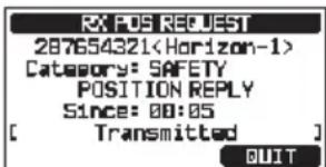 Standard Horizon Explorer GX1800 - Réception d'une demande de position - 3