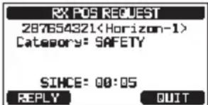 Standard Horizon Explorer GX1800 - Réception d'une demande de position - 2