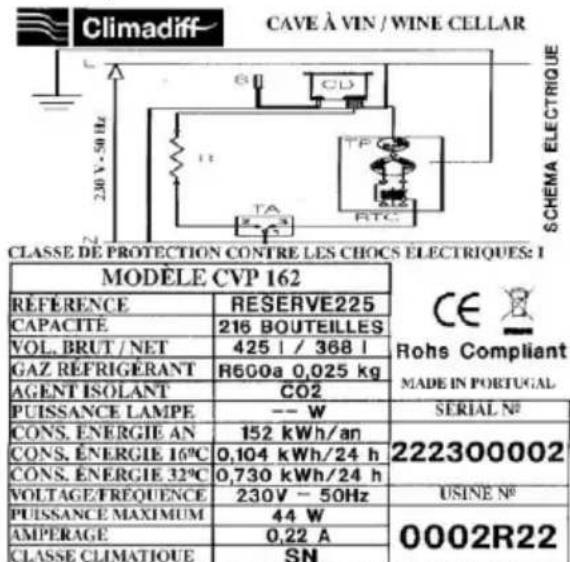 CLIMADIFF BRONE185 - TECHNICAL CHARACTERISTICS - 1