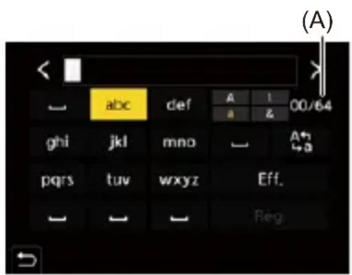 (A) ← abc def A 1 a & 00/64 ghi jkl mno → A↑ →B pqrs tuv wxyz Eff. → ← → Reg.