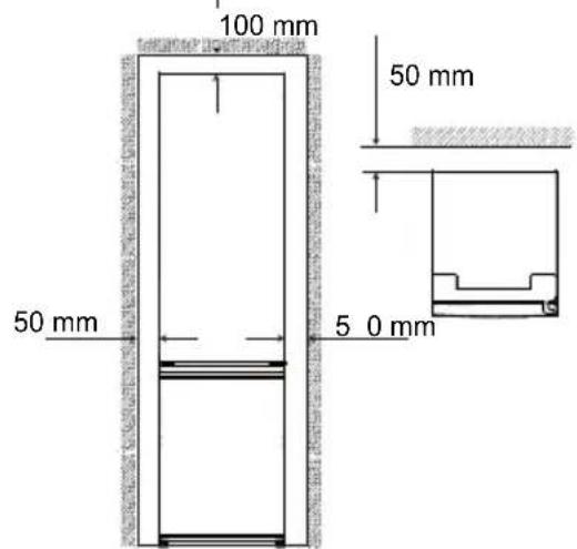 HAIER HTW 5618CNMG - Empfohlener Platzbedarf für eine ausreichende Belüftung - 1