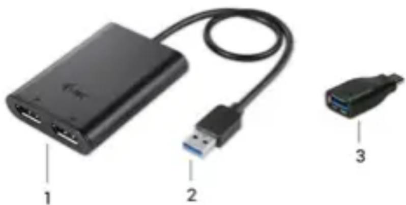 i-TEC U3DUAL4KDP - POPIS ADAPTÉRA - 1