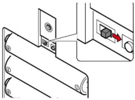 Indel B SAFE 35 SMART PLUS - PERMANENT CODE - PLACE THE SLIDING SWITCH TO THE RIGHT (DOOR LOCK SIDE) - (BATTERY COMPARTMENT) - 1