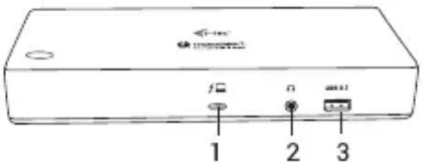 i-TEC TB3CDUALDPDOCKPD - Panel frontal: - 1
