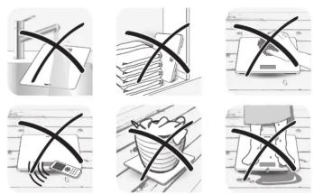 Six-panel diagram illustrating mechanical assembly or assembly process with X marks, likely from a technical manual or schematic.