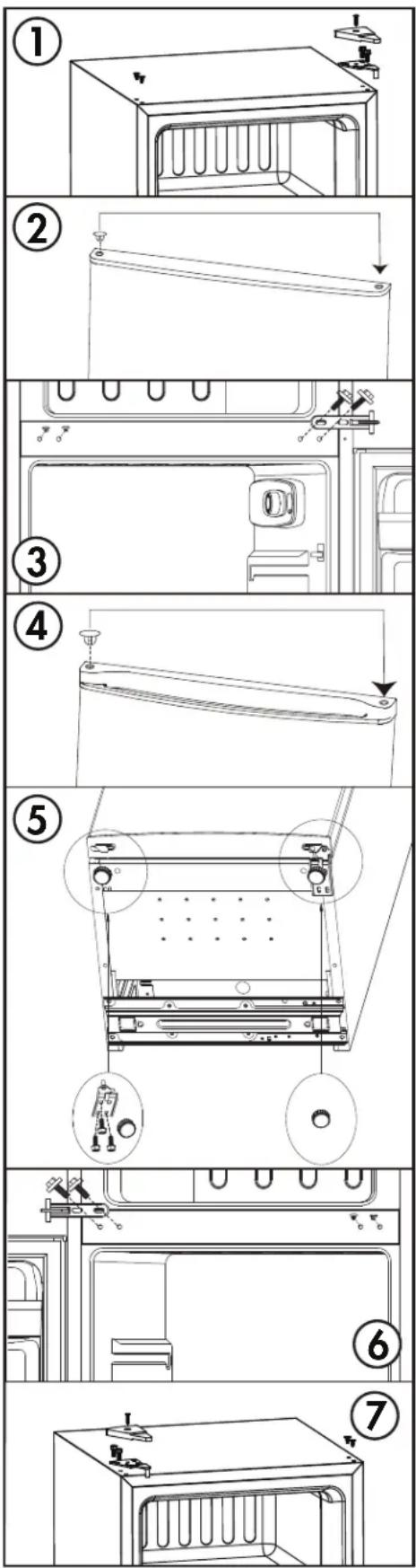 Crosley ARXH4252UW - INSTRUCCIONES DE REVERSIÓN DE PUERTA - 1
