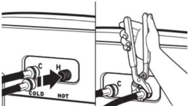 Crosley CAW45125LW - Connect inlet hoses to washer - 1