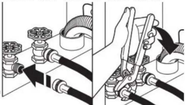 Crosley CAW45125LW - Connect inlet hoses to water faucets - 1