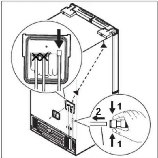 Crosley CFEH2868AW - Para desinstalar las puertas del refrigerador: - 5