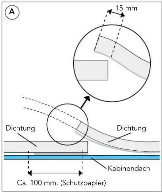 Mestic RTA-2000 - WIE DIE EPDM-DICHTUNG GESCHNITTEN A WIRD, UM WASSERUNDICHTIGKEITEN IN DIE KABINE ZU VERMEIDEN - 2