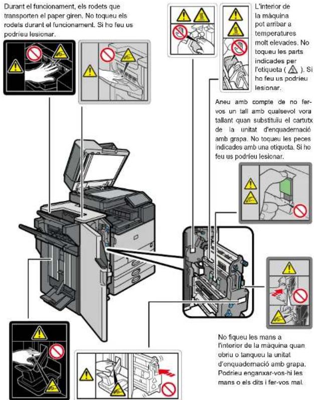 RICOH IM C3510A - Posicions de les etiquetes d'AVÍS i PRECAUCIÓ - 5
