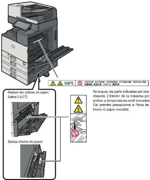 RICOH IM C3510A - Posicions de les etiquetes d'AVÍS i PRECAUCIÓ - 1