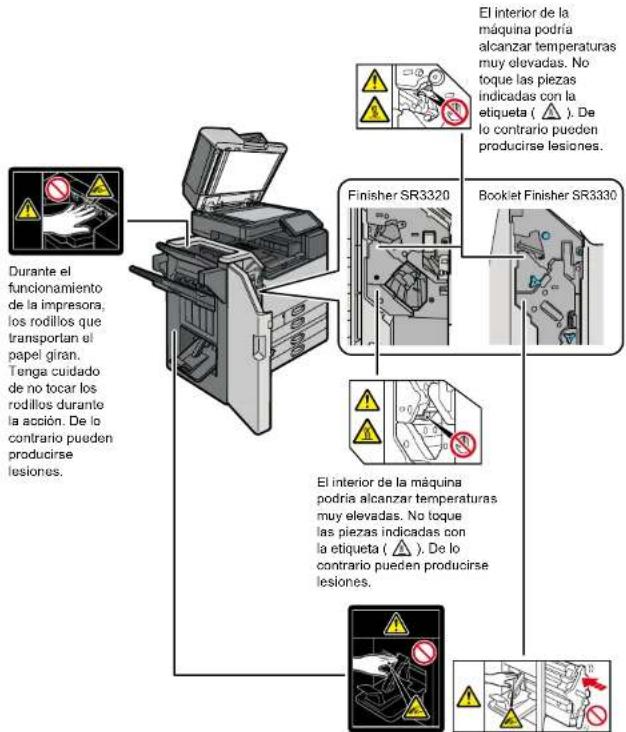 RICOH IM C3510A - Posiciones de las etiquetas de ADVERTENCIA y PRECAUCIÓN - 3