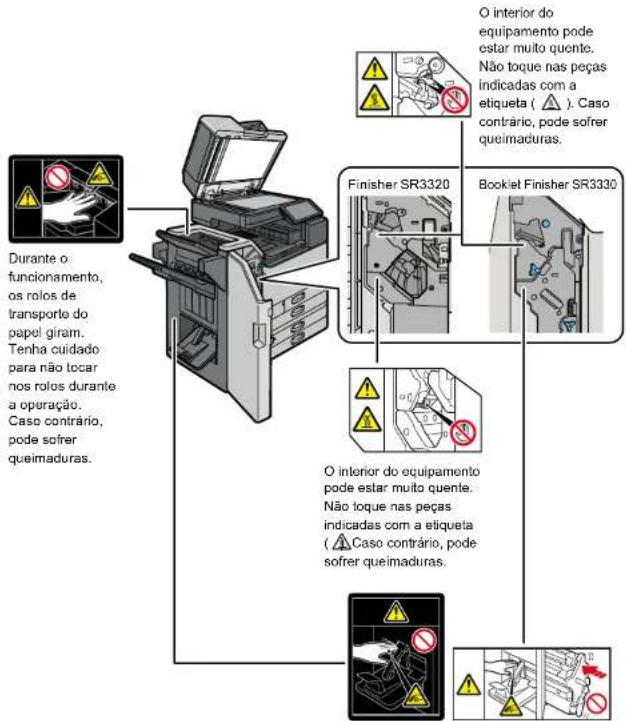 RICOH IM C3510A - Posições das etiquetas de AVISO e CUIDADO - 3