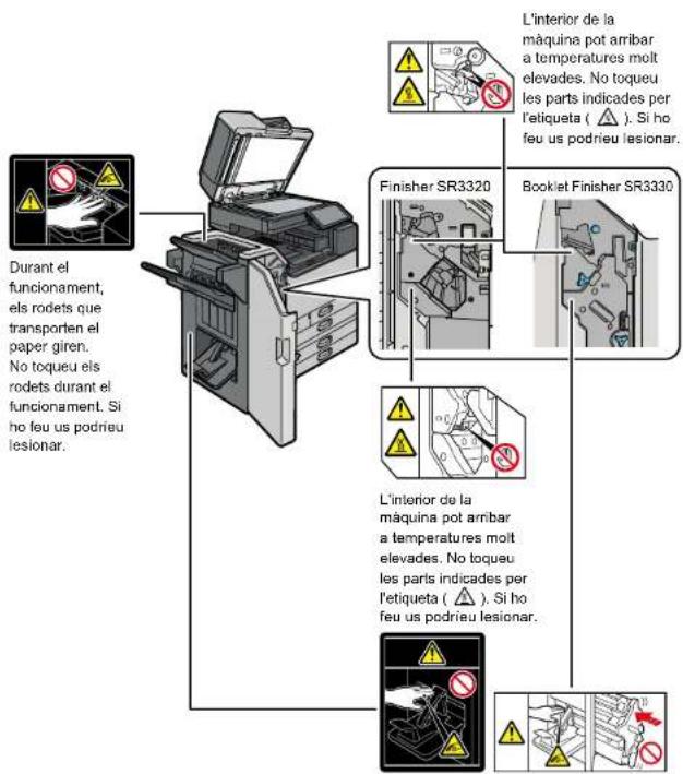 RICOH IM C3510A - Posicions de les etiquetes d'AVÍS i PRECAUCIÓ - 3
