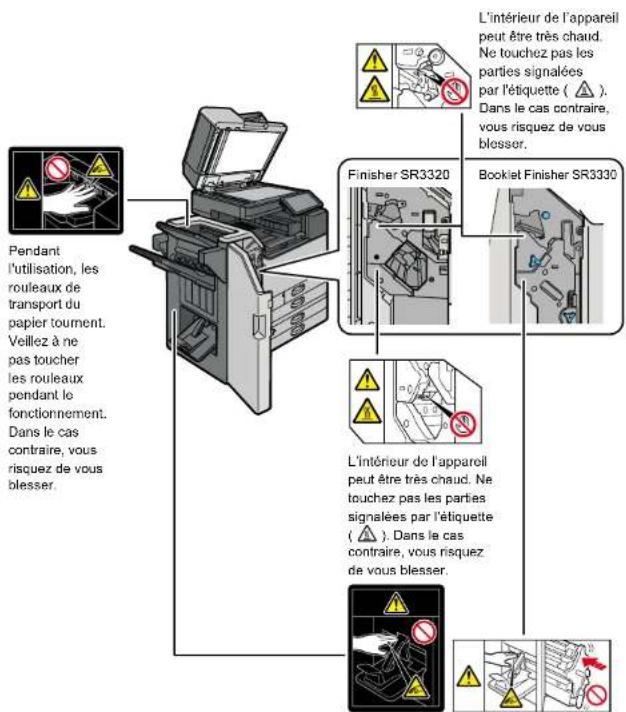 RICOH IM C3510A - Emplacements des étiquettes AVERTISSEMENT et ATTENTION - 3