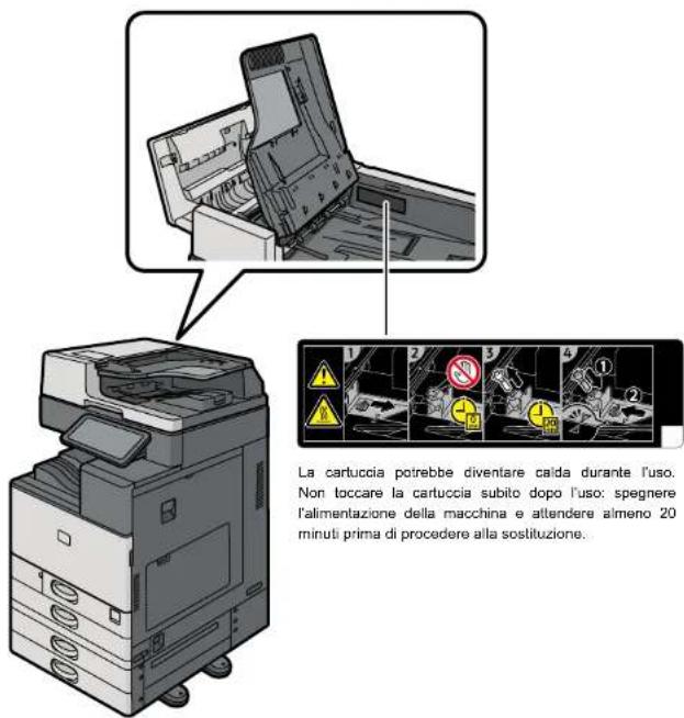 RICOH IM C3510A - Posizione delle etichette AVVERTENZA e ATTENZIONE - 16