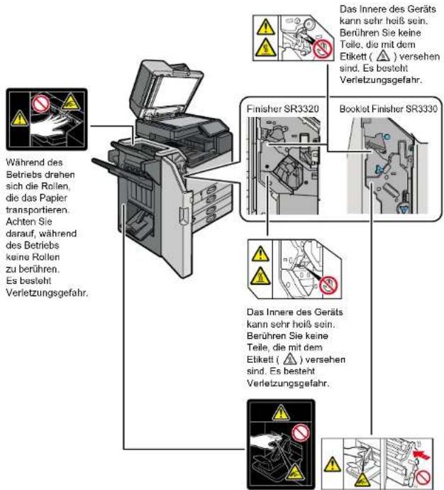 RICOH IM C3510A - Positionen der WARNUNG- und ACHTUNG-Aufkleber - 3