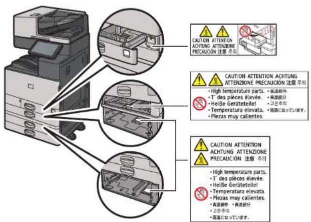 RICOH IM C3510A - Positions of WARNING and CAUTION labels - 2