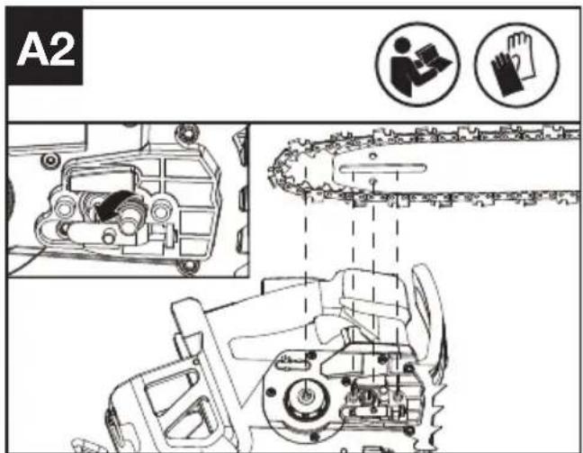 KRESS KC320.9 - MONTÁŽ LIŠTY A PILOVÉHO ŘETĚZU - 2