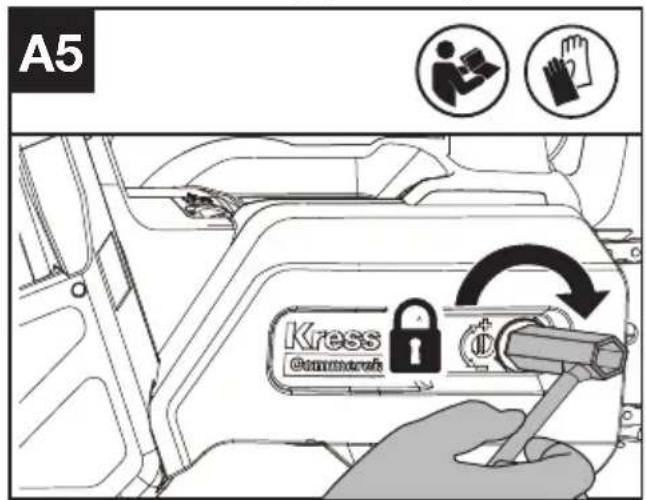 KRESS KC320.9 - MONTÁŽ LIŠTY A PILOVÉHO ŘETĚZU - 5