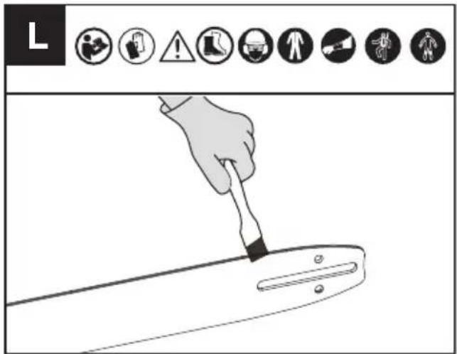 KRESS KC320.9 - Per pulire le guide della barra (Vedere Fig. L) - 1