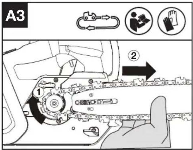 KRESS KC320.9 - MONTAJE DE LA ESPADA Y LA CADENA DE SIERRA - 3