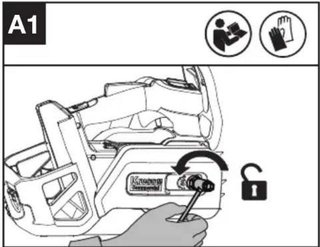 KRESS KC320.9 - MONTAGGIO DELLA LAMA FISSA E DELLA CATENA DELLA SEGA - 1