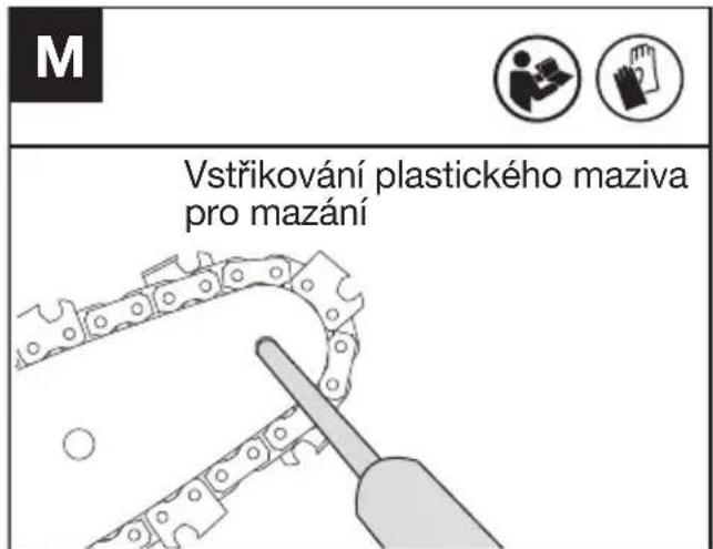 KRESS KC320.9 - Mazání řetězového kola (Viz obr. M) - 1
