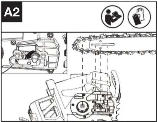 KRESS KC320.9 - MONTÁŽ ČEPELE A PÍLOVEJ REŤAZE - 2