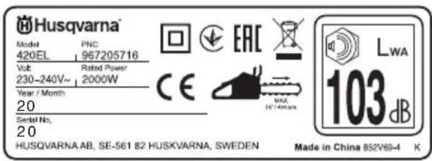 HUSQVARNA 420EL - Förpackningen innehåller: - 2