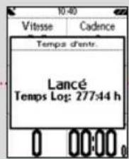 10:40 Vitesse Cadence Temps d'entr. Lancé Temps Log: 277:44 h 0 00:00_0