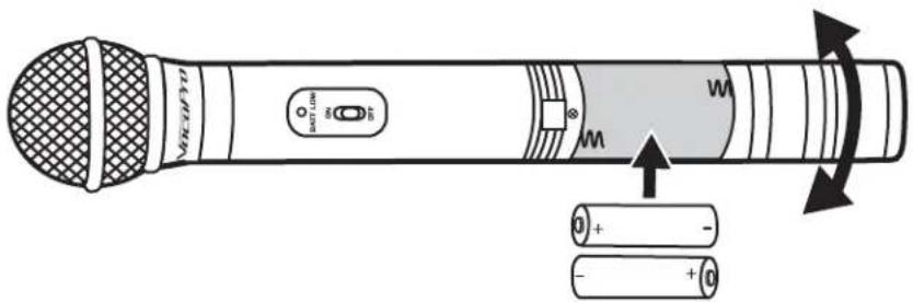 Vocopro WARRIOR - Handheld Microphone Battery Installation - 1
