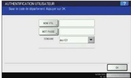OKI ES9455 MFP - Le menu d'authentication de l'utilisateur apparait. - 2