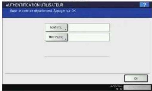 OKI ES9455 MFP - Le menu d'authentication de l'utilisateur apparait. - 1