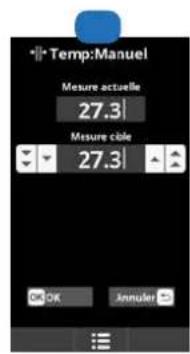 Temp:Manuel Mesure actuelle 27.3 Mesure cable 27.3 OK OK Annuler