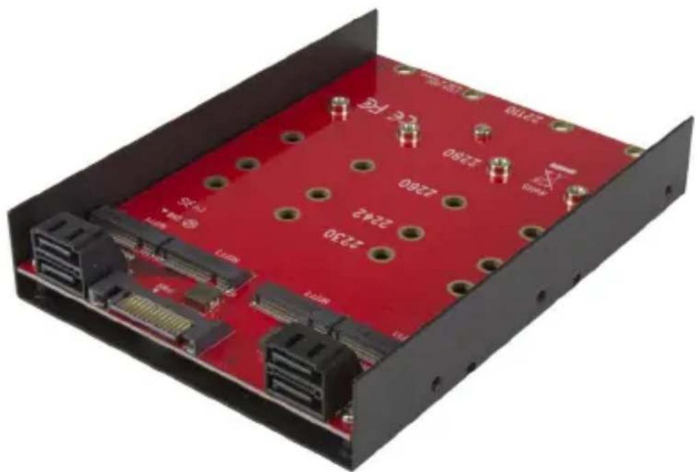 StarTech.com 35S24M2NGFF - M.2 SSD - 3.5インチSATA HDD アダプタ x 4 - 1