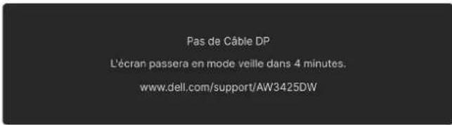 ALIENWARE AW3425DW - Messages d'avertissement OSD - 9