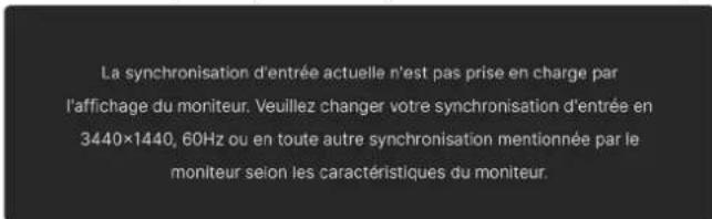 ALIENWARE AW3425DW - Messages d'avertissement OSD - 1